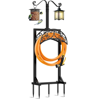 Jiaren βάση για σωλήνα κήπου με 5 αιχμές και 2 αγκίστρια προβάτων — ανθεκτικό ανθρακούχο ατσάλι, δάπεδο για αποθήκευση σωλήνων