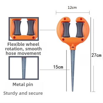 BLUEBIRD Οδηγός Σωλήνα Κήπου με Περιστρεφόμενη Τροχαλία, Κατασκευή από ABS και Μέταλλο, για Οικιακή Κηπουρική και Δημόσιους Χώρους Πρασίνου