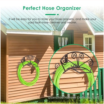 Ράφι κήπου τοίχου από χάλυβα άνθρακα — μοντέρνος μινιμαλιστικός σχεδιασμός αποθήκευσης σωλήνων ύδατος, στερέωση με βίδες, 1 επίπεδο, κατάλληλο για ανθοστήλες