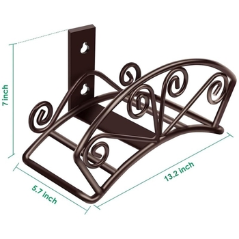 Ράφι κήπου τοίχου από χάλυβα άνθρακα — μοντέρνος μινιμαλιστικός σχεδιασμός αποθήκευσης σωλήνων ύδατος, στερέωση με βίδες, 1 επίπεδο, κατάλληλο για ανθοστήλες