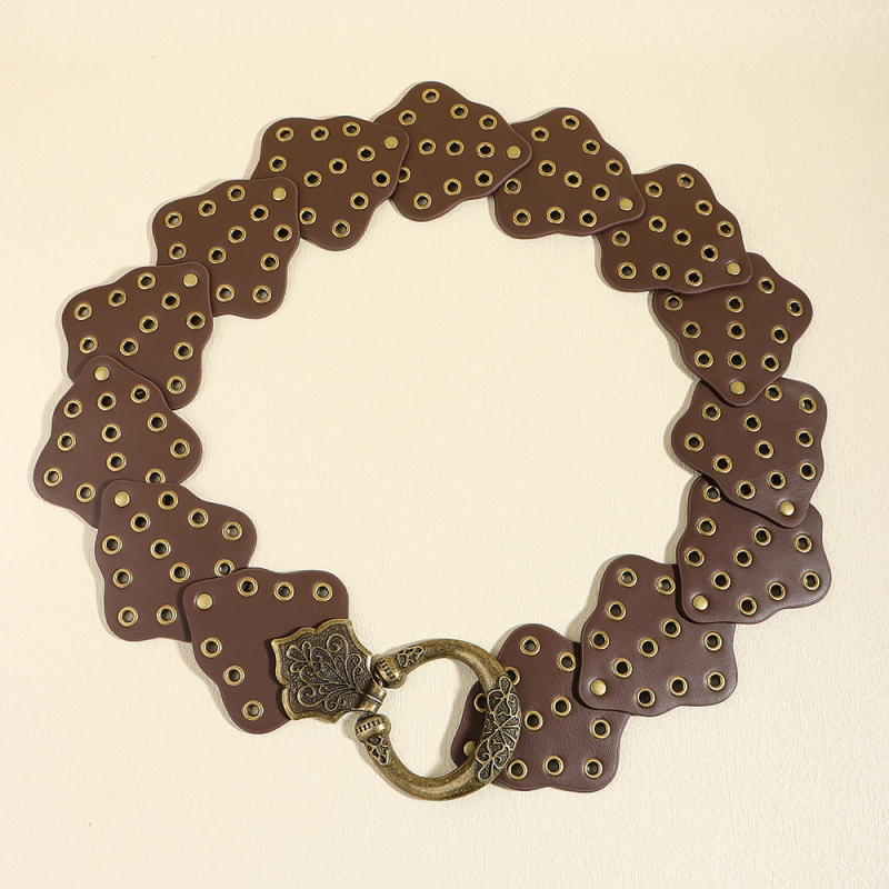 Női öv PU bőrből; Csatt anyaga: PU imitáció; Csatt mód: snap gomb; Stílus: sokoldalú, minimalist, chic, barokk inspiráció