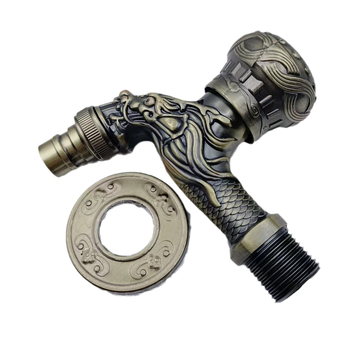 Εντοιχισμένος σε τοίχο μίκτης κουζίνας με αντιϊκό φινίρισμα από κράμα ψευδαργύρου, κεραµικός έμβολος, μονoσύνδετος σχεδιασμός, είσοδος/έξοδος τεσσάρων σημείων, με λειτουργία με κλειδί