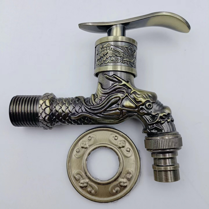 Εντοιχισμένος σε τοίχο μίκτης κουζίνας με αντιϊκό φινίρισμα από κράμα ψευδαργύρου, κεραµικός έμβολος, μονoσύνδετος σχεδιασμός, είσοδος/έξοδος τεσσάρων σημείων, με λειτουργία με κλειδί