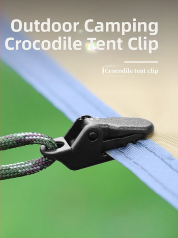 Къмпинг клип за навес с крокодилен клип, натисков тип против подхлъзване, ветроустойчив и кука за дърпане