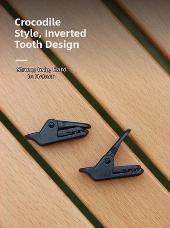 Къмпинг клип за навес с крокодилен клип, натисков тип против подхлъзване, ветроустойчив и кука за дърпане