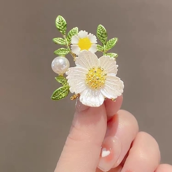 Κράμα καρφίτσα, Little Daisy, μοντέλο Y 0095 ML, ελαφρύς πολυτελής σχεδιασμός, φινίρισμα με σταγόνες λαδιού