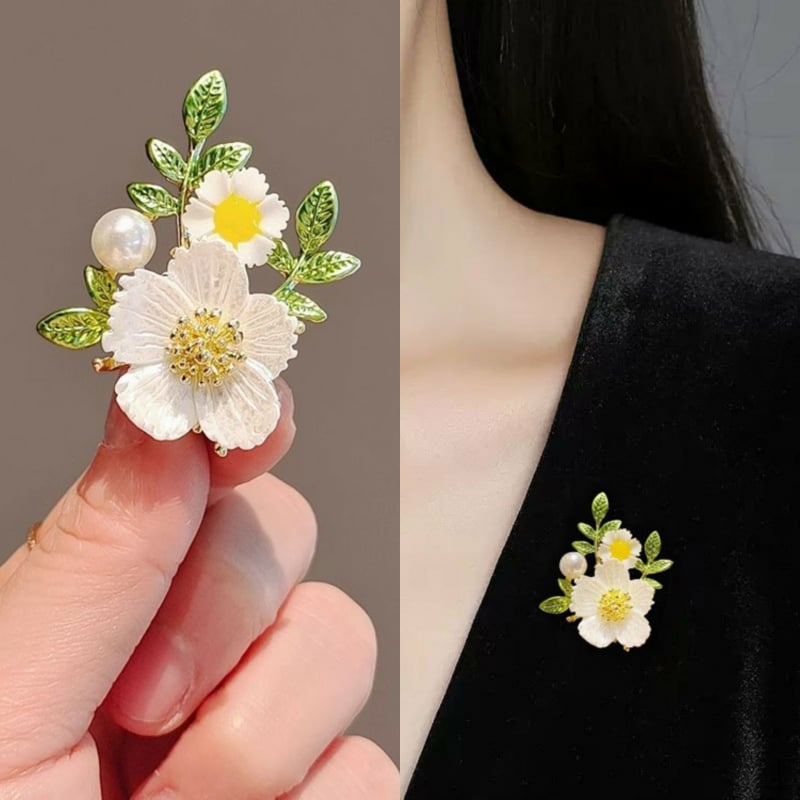 Κράμα καρφίτσα, Little Daisy, μοντέλο Y 0095 ML, ελαφρύς πολυτελής σχεδιασμός, φινίρισμα με σταγόνες λαδιού