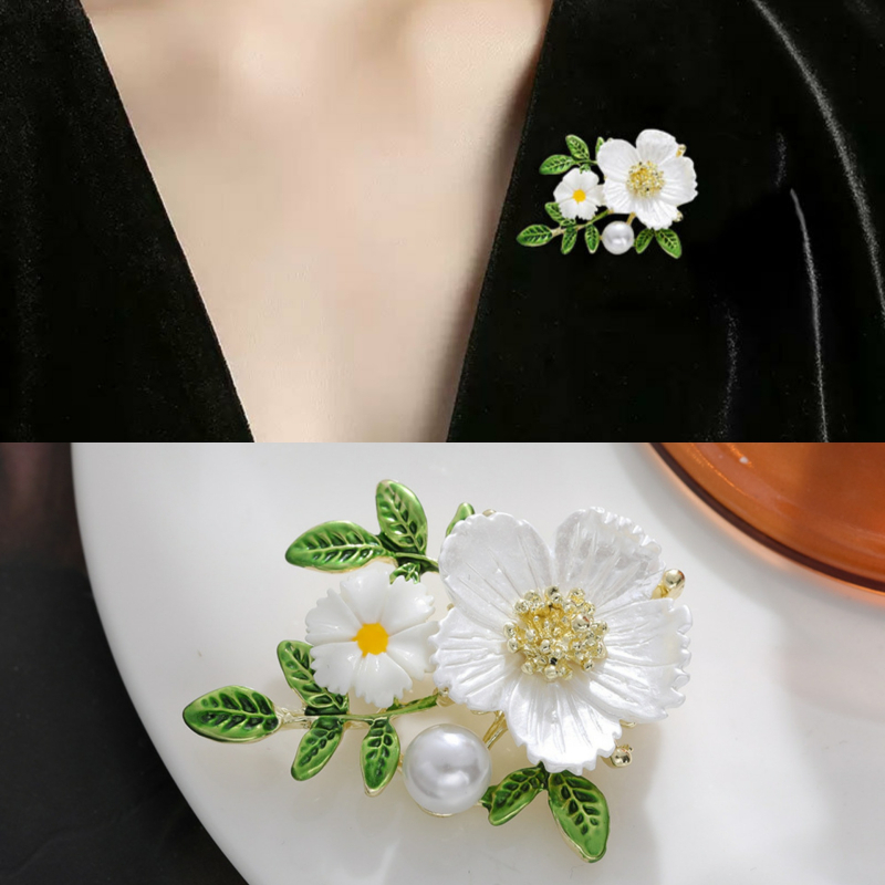 Κράμα καρφίτσα, Little Daisy, μοντέλο Y 0095 ML, ελαφρύς πολυτελής σχεδιασμός, φινίρισμα με σταγόνες λαδιού