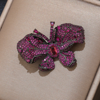 Drugelio formos varinė segė su cirkonų įdėklu, moterų aksesuaras, Princesės serija