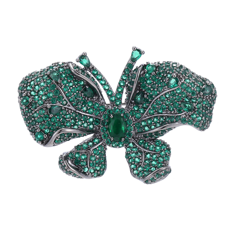 Drugelio formos varinė segė su cirkonų įdėklu, moterų aksesuaras, Princesės serija