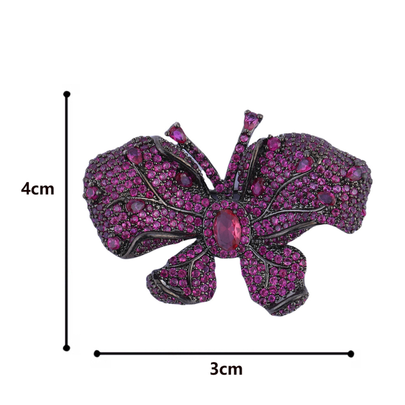 Drugelio formos varinė segė su cirkonų įdėklu, moterų aksesuaras, Princesės serija