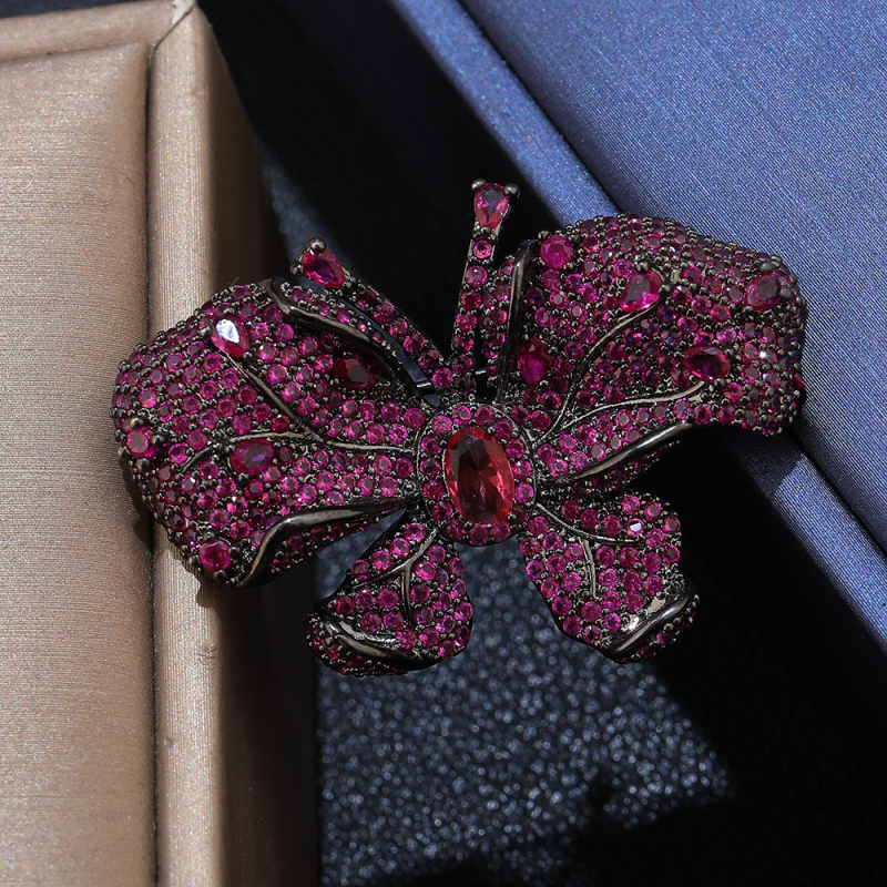 Drugelio formos varinė segė su cirkonų įdėklu, moterų aksesuaras, Princesės serija