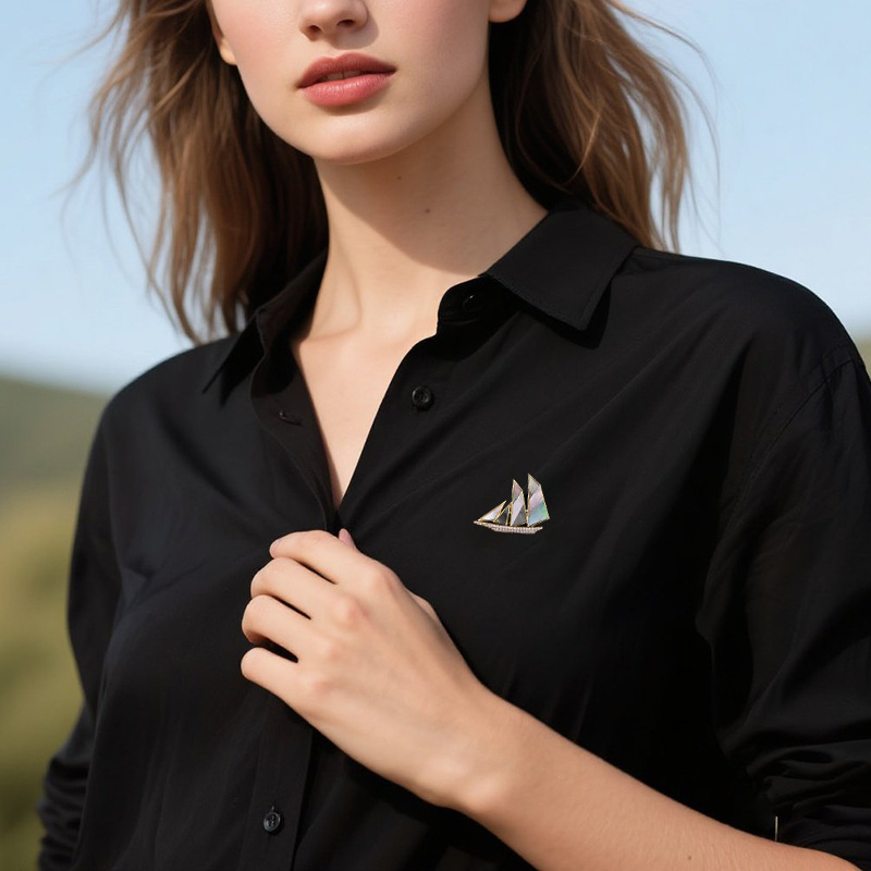 Γυναικεία καρφίτσα από χαλκό, σε σχήμα λουλουδιού, ηλεκτροπλατιωμένη, κομψό στυλ