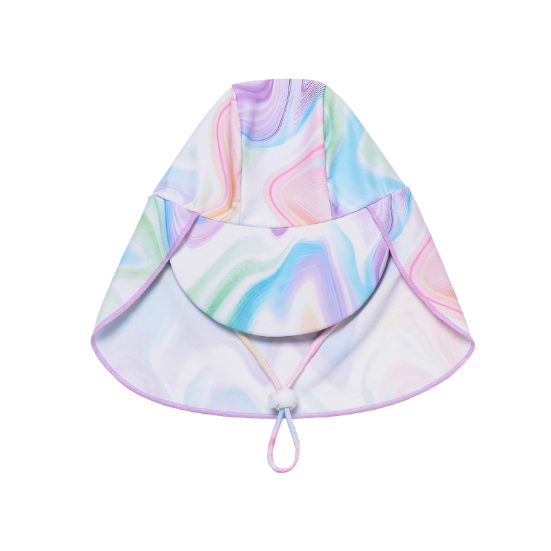 Lányoknak készült hosszú ujjú, két részes úszónadrág, UV védelem, rajzfilmszerű mintázat, poliészter anyag spandex béléssel, 3-12 éveseknek