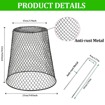 Σιδερένιο προστατευτικό κάλυμμα φυτών σε γλάστρες — προστατευτικό κλουβί για δενδρύλλια, κηπουρική, μάρκα Mino