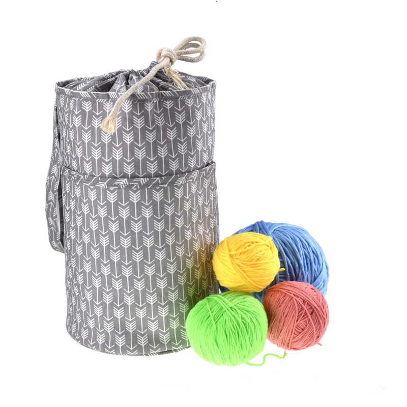 Cilindrikus utazótáska gyapjúfonal tárolására — poliészter, többfunkciós, modell AC225