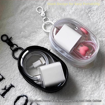 Κυλινδρικό κουτί αποθήκευσης καλωδίων δεδομένων και ακουστικών από PVC, φορητό, διαφανές, για τοποθέτηση σε αυτοκίνητο