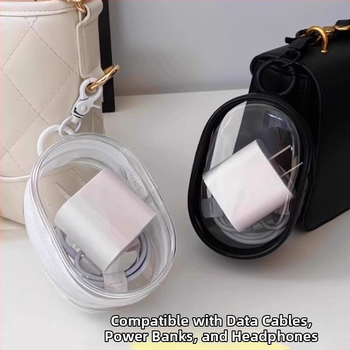 Κυλινδρικό κουτί αποθήκευσης καλωδίων δεδομένων και ακουστικών από PVC, φορητό, διαφανές, για τοποθέτηση σε αυτοκίνητο