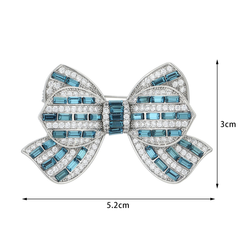 Korėjiečių stiliaus cirkoninė kaspinė brošė, varis, įmontuoti diamantų, ametisto kristalas, Princesių serija