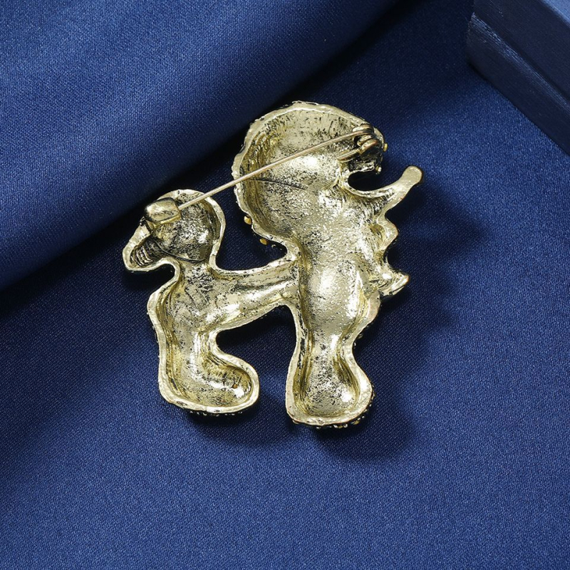 Καρφίτσα σκύλου από κράμα, βιντάζ με διαμαντένια επένδυση, φθινόπωρο 2024, unisex διακοσμητικό κομμάτι