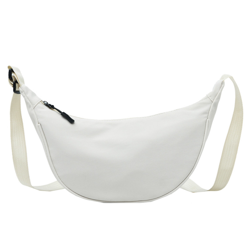 Dumpling keresztbody táska nylonból, városi egyszerűség, cipzár, puha szerkezet, poliészter bélés, egy vállpánt