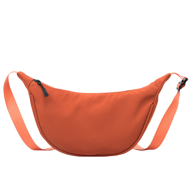 Dumpling keresztbody táska nylonból, városi egyszerűség, cipzár, puha szerkezet, poliészter bélés, egy vállpánt