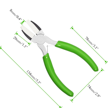 Ékszerfogó, szénacél, korrózióálló, síkcsapos, műanyag végződéssel, DIY ékszerkészítéshez és javításhoz