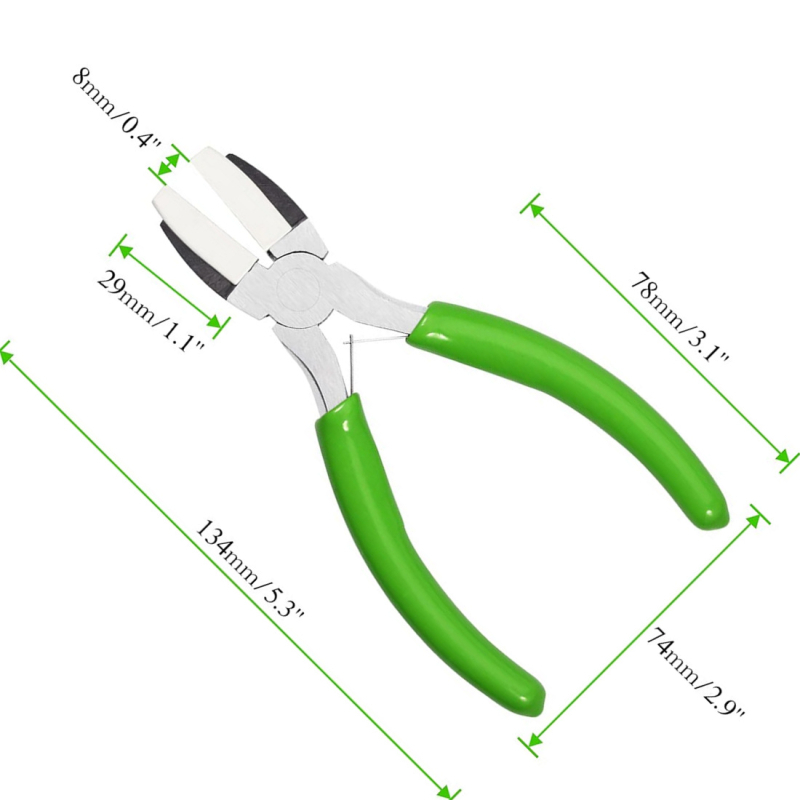 Ékszerfogó, szénacél, korrózióálló, síkcsapos, műanyag végződéssel, DIY ékszerkészítéshez és javításhoz