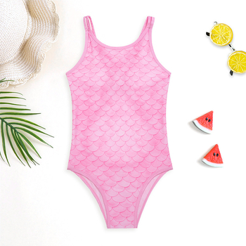 Μαγιό κοριτσιών ολόσωμο με φούστα και τιράντες, στυλ γοργόνας — Υλικό: νάιλον; Πολυεστέρας 85%