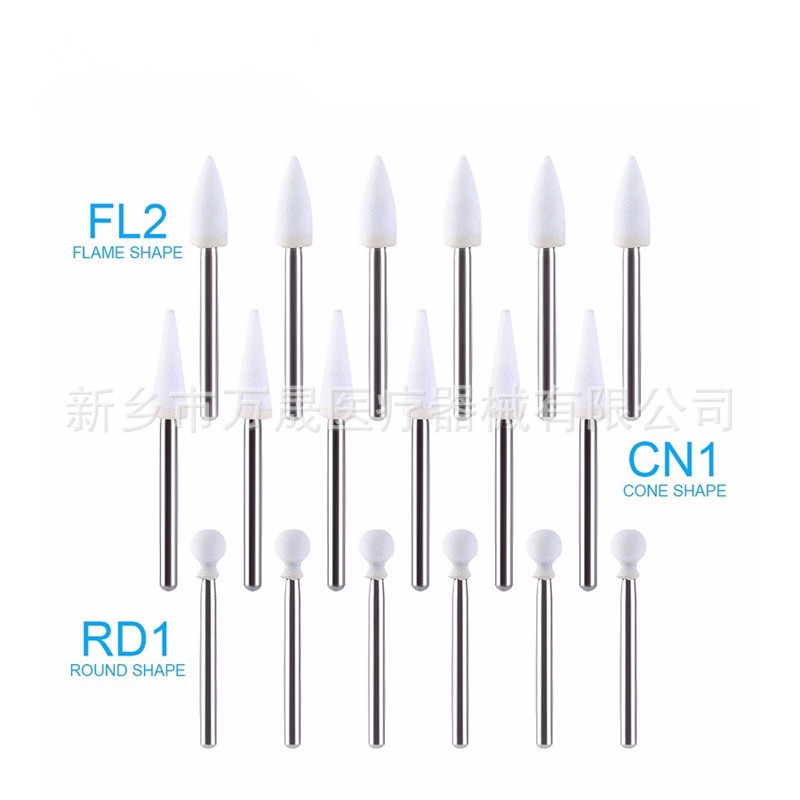 Дентален високоскоростен шлайф-накрайник за керамичен абразив FL2 CN1 RD1; опаковка 100 бр.