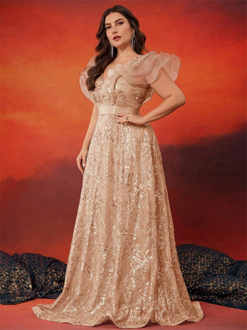 Perlų akcentuotos V kaklo vakarinės suknelės su A linijos siluetu, raukšlėtas kraštas, poliesterio pagrindinis audinys 90–95%, antrinis 95%+, vakarėlių suknelė, pavasaris 2025