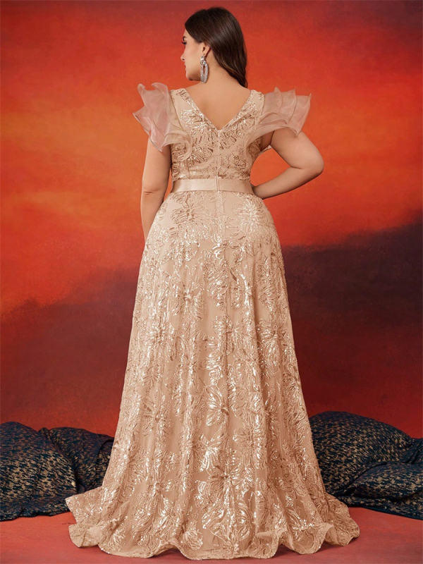 Perlų akcentuotos V kaklo vakarinės suknelės su A linijos siluetu, raukšlėtas kraštas, poliesterio pagrindinis audinys 90–95%, antrinis 95%+, vakarėlių suknelė, pavasaris 2025