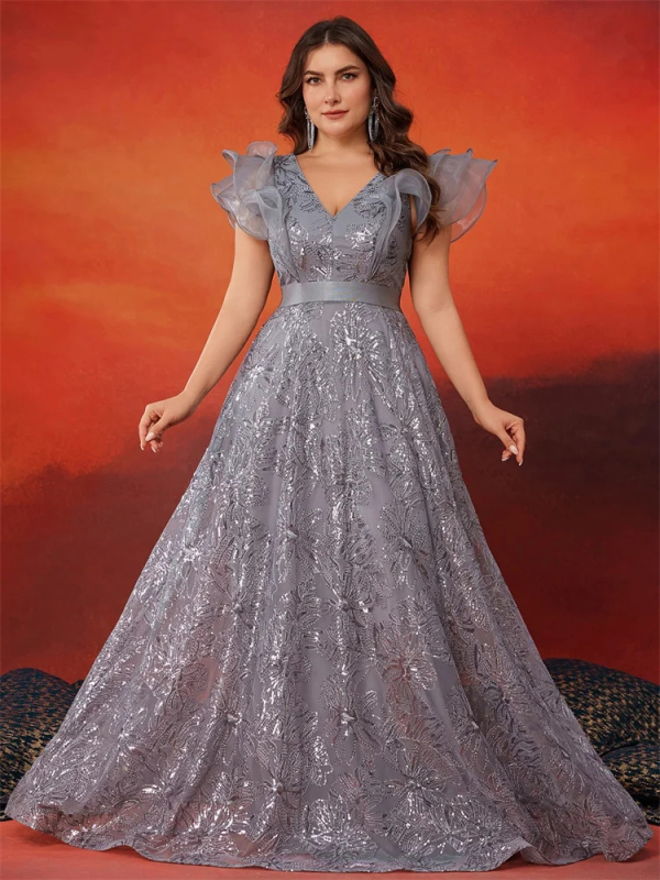 Perlų akcentuotos V kaklo vakarinės suknelės su A linijos siluetu, raukšlėtas kraštas, poliesterio pagrindinis audinys 90–95%, antrinis 95%+, vakarėlių suknelė, pavasaris 2025