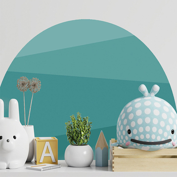 Стенно декоративен стикер: бохемски минималистичен полукръг дизайн, PVC, 1 бр., за дневна, спалня, кабинет и антре