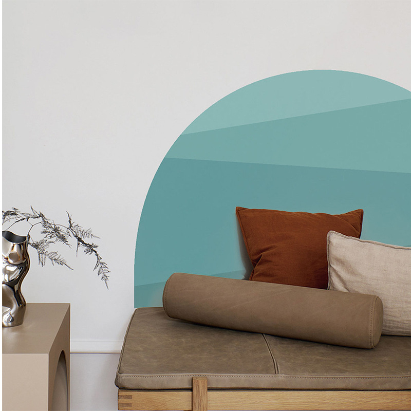 Стенно декоративен стикер: бохемски минималистичен полукръг дизайн, PVC, 1 бр., за дневна, спалня, кабинет и антре