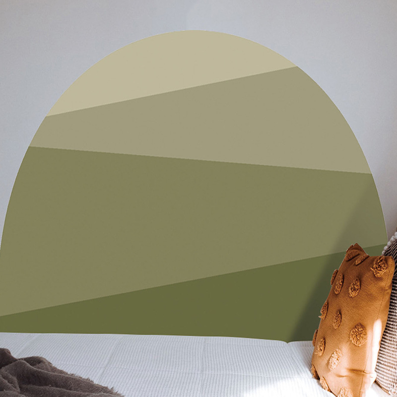 Стенно декоративен стикер: бохемски минималистичен полукръг дизайн, PVC, 1 бр., за дневна, спалня, кабинет и антре