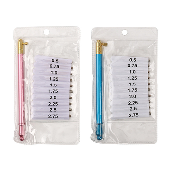 Кука за дантела с метална дръжка и сменяеми върхове, компактна ръчна кукa за плетене на дантели