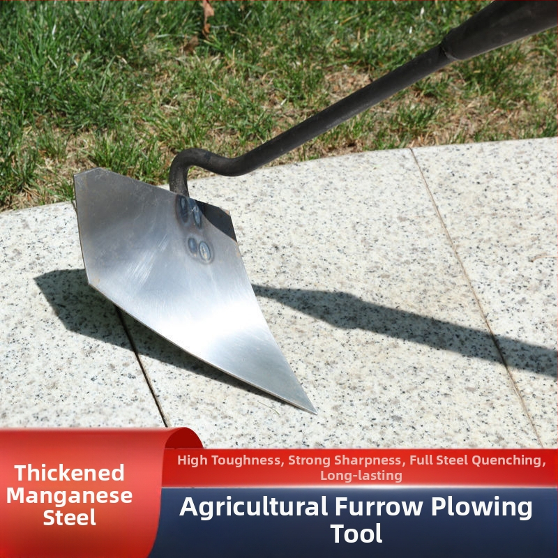 Trikampis kastuvas iš stores mangano plieno žemės ardymui ir griovių kasimui su aštriu galu.