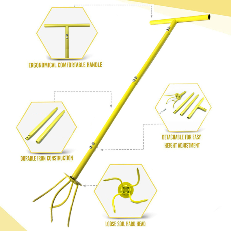 Sodo daugiafunkcinis įrankis: dirvos paėmimas, veja aeravimas, duobių gręžimas, dirvos sukimasis, daigų persodinimas