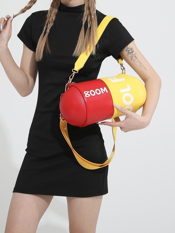 Homefish női PU hengeres válltáska cipzárral, poliészter bélés, két vállpánttal