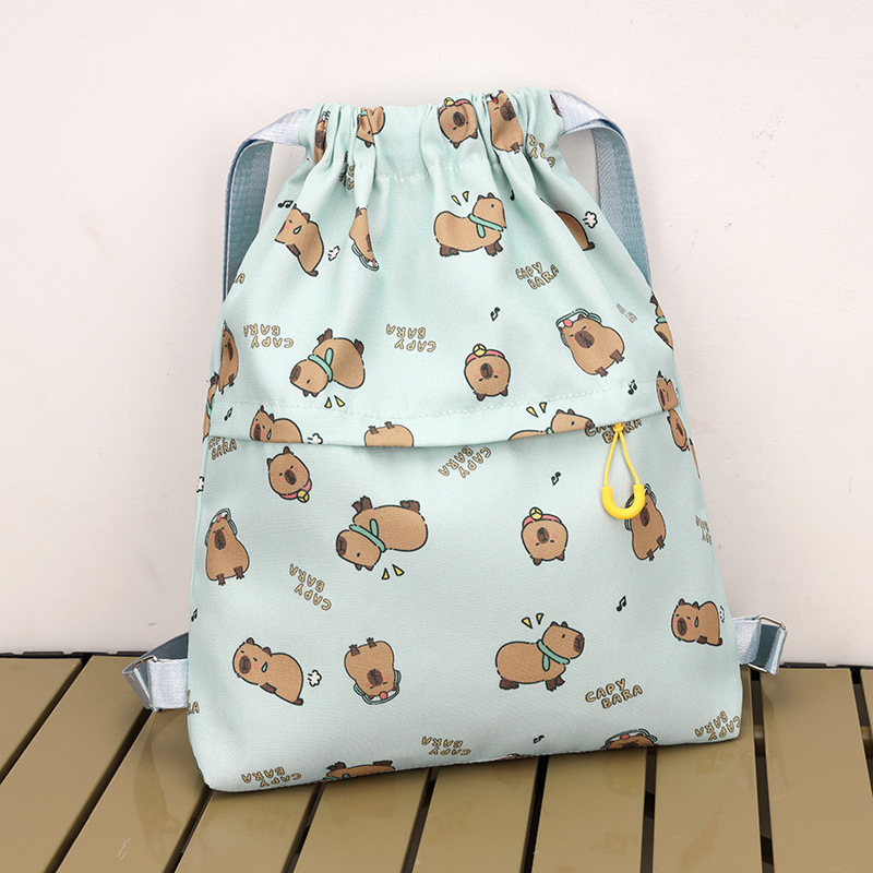 Koreai stílusú iskolatáska lányoknak, nylon anyagból, húzózáras belső rekesz laminált zsebbel, mindennapi használatra