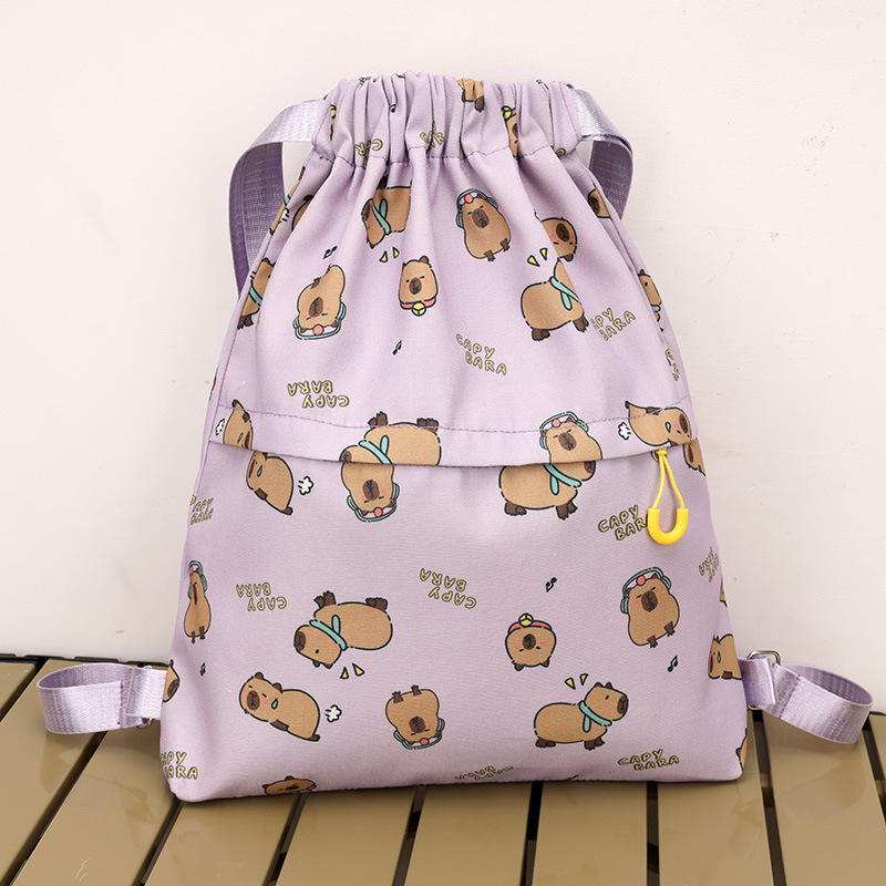 Koreai stílusú iskolatáska lányoknak, nylon anyagból, húzózáras belső rekesz laminált zsebbel, mindennapi használatra