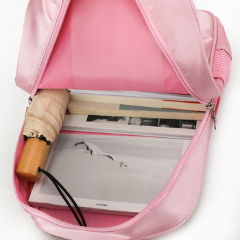 Παιδική τσάντα πλάτης για κορίτσια σε κορεατικό στυλ, ελαφρύ νάιλον, θήκη για φορητό υπολογιστή, αδιάβροχη, κλείσιμο με φερμουάρ, χωρητικότητα έως 20 λίτρων