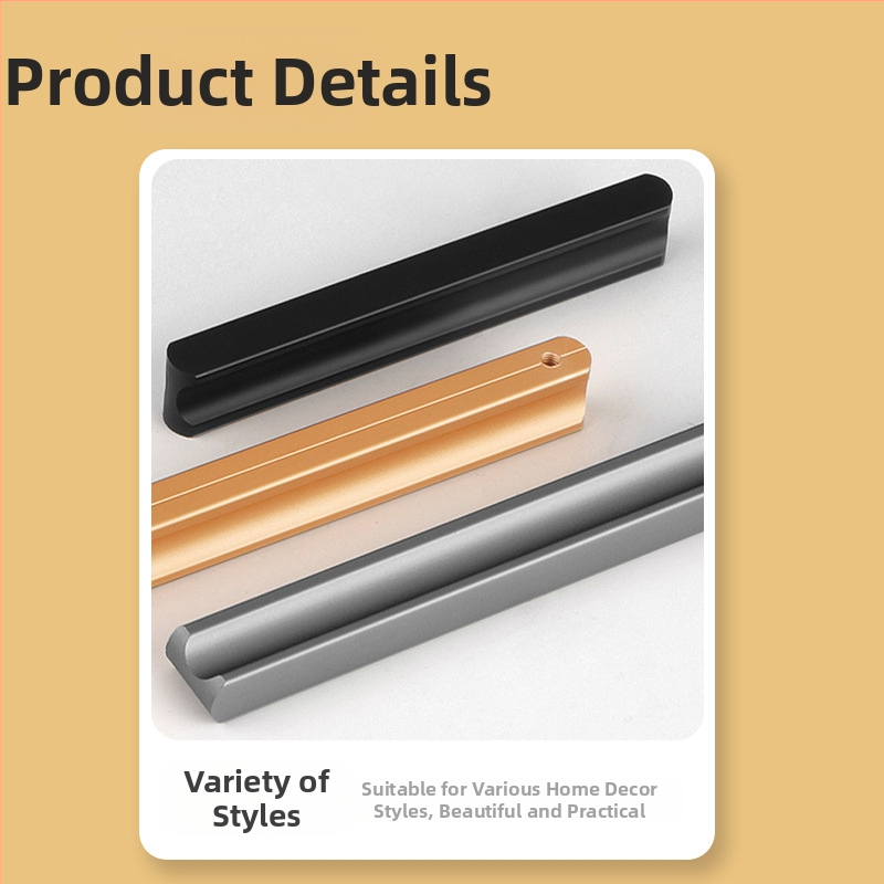 Jingkang Hardware Алуминиева сплав Удължена дръжка за шкафове с релсов механизъм за гардероби, модел 0001