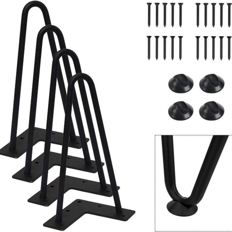 Hairpin πόδι τραπεζιού - σιδερένιο U-σχήματος πόδι για έπιπλα, μοντέρνο και απλό στυλ, διάμετρος σύρματος 10-12 mm