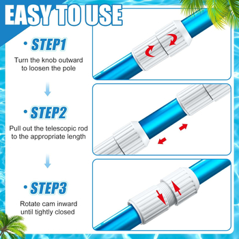 Τελεσκοπική ράβδος για φουσκωτή πισίνα – αντικατάσταση με σύνδεσμο εκκεντροφόρου και κλείδωμα εκκεντροφόρου, εκτεταμένη ράβδος, ABS υλικό