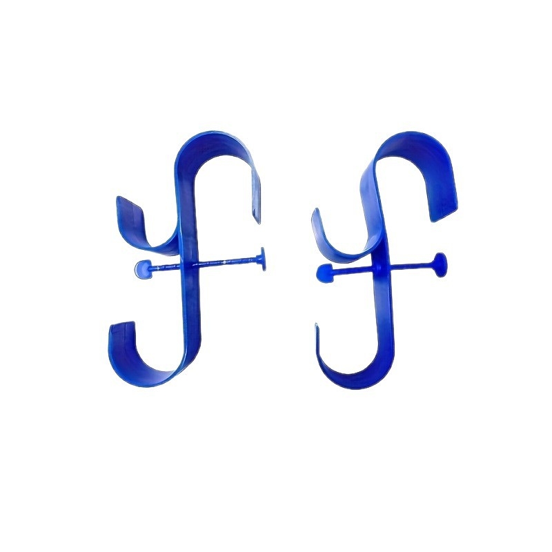 Úszómedence csőtartó, dupla horoggal, műanyagból, kültéri használatra, teherbírás 1–3 kg