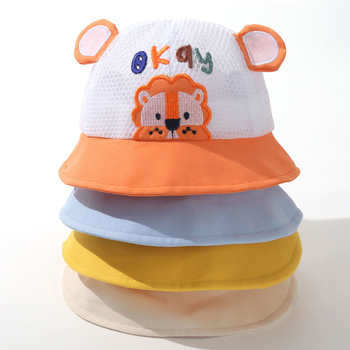 Мрежеста детска шапка за слънце – дишаща, слънцезащитна, с широка козирка, памук и полиестер