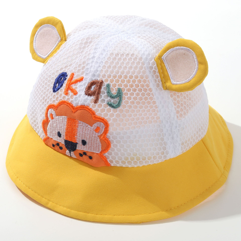 Мрежеста детска шапка за слънце – дишаща, слънцезащитна, с широка козирка, памук и полиестер