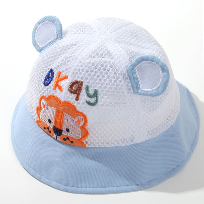 Мрежеста детска шапка за слънце – дишаща, слънцезащитна, с широка козирка, памук и полиестер